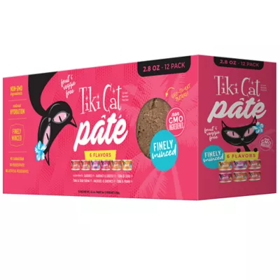 Product Tiki Cat® Pate Cat Food Non-GMO, Natural, Fruit & Veggie Free - Variety Pack, 12 CT, 33.6 OZ