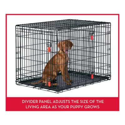 Product KONG® Ultra-Strong Double Door Wire Dog Crate with Divider Panel