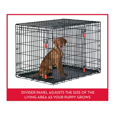 Product KONG® Ultra-Strong Double Door Wire Dog Crate with Divider Panel