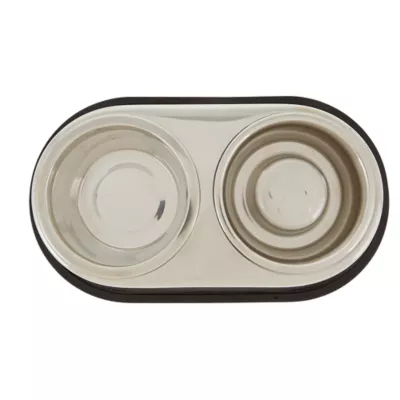 Product Top Paw® Elevated Platform Stainless Steel Slow Feeder Double Diner Dog Bowl, 5.5-cup