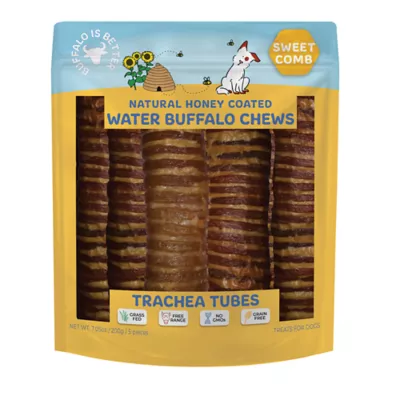 Product Home Sweet Comb Honey Coated Water Buffalo Trachea Tubes Dog Chew