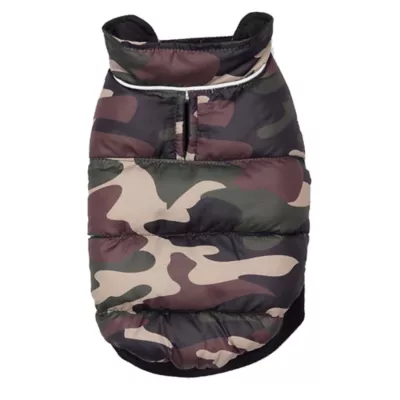 Product Hip Doggie Camo Flex-Fit Reversible Water Repellant Dog Coat