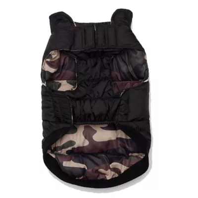 Product Hip Doggie Camo Flex-Fit Reversible Water Repellant Dog Coat