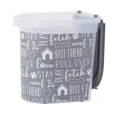 Product Paw Prints Printed Pet Food Storage Container with Wheels, 26-lb