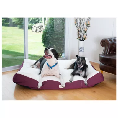 Product  Amarkat Ivory & Burgandy Large Dog Pillow Dog Bed