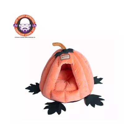 Product Armarkat Pumpkin Luxe Velvet Orange Covered Cat Bed