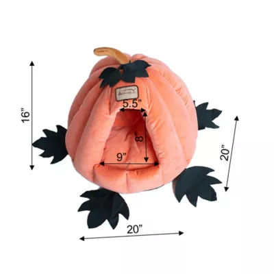 Product Armarkat Pumpkin Luxe Velvet Orange Covered Cat Bed