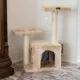 Product Armarkat 32-in Faux Fur Real Wood Cat Tree & Condo Kitty Pet Play House, Beige