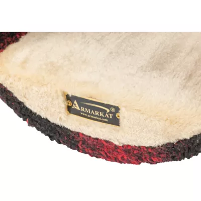 Product Armarkat Red & Black Scotch Plaid Tunnel Cat Toy, Real Wood