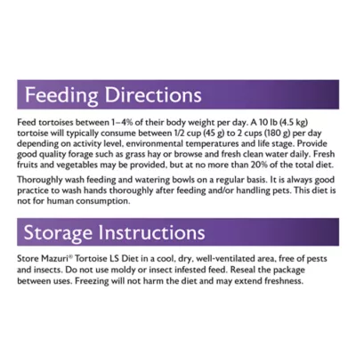 Product Mazuri Low Starch Tortoise Food