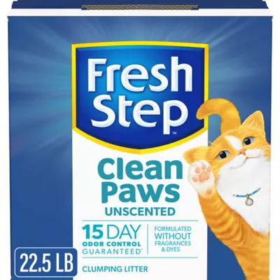 Product Fresh Step Clean Paws Simply Unscented Clumping Cat Litter, Box, 22.5 LB