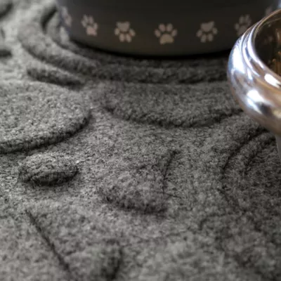 Product Bungalow Flooring WaterHog Dots Dog & Cat Bowl Placemat, 27 x 18-in