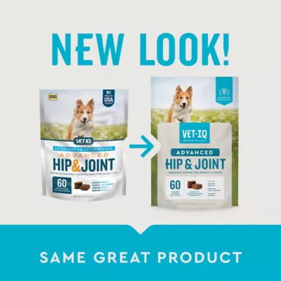 Product VetIQ Advanced Hip and Joint Supplement for Dogs, Chicken Flavored Soft Chews - 60ct