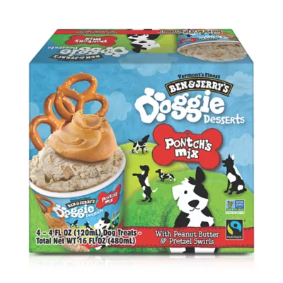 Product Ben & Jerry's Pontch's Mix Doggie Desserts Adult Frozen Dog Treat - Peanut Butter & Pretzel Swirl