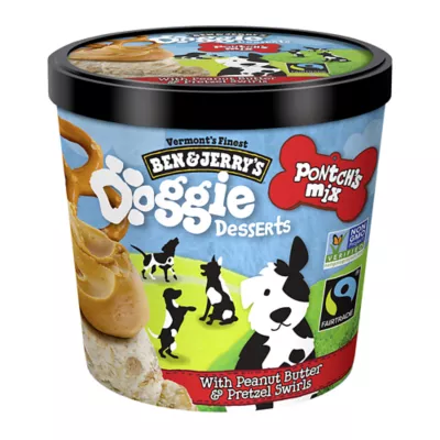 Product Ben & Jerry's Pontch's Mix Doggie Desserts Adult Frozen Dog Treat - Peanut Butter & Pretzel Swirl