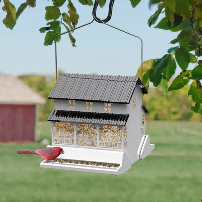 Product Rustic Farmhouse Squirrel Resistant Brd Feeder - White