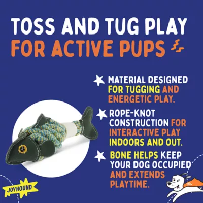 Product Joyhound® Game On Rope Fish with Bone Dog Toy