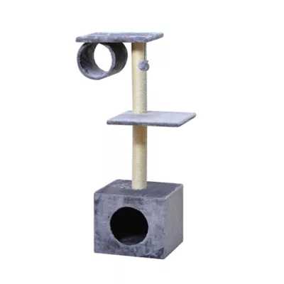 Product Two By Two The Aspen 41-in Plush Cat Tree Playground & Condo, Grey
