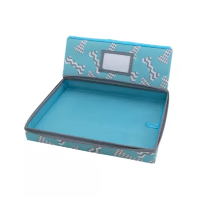 Product Paw Prints Fabric Bone Play Zip-Up & Collapsible On-The-Go Storage Bin