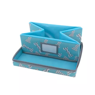 Product Paw Prints Fabric Bone Play Zip-Up & Collapsible On-The-Go Storage Bin