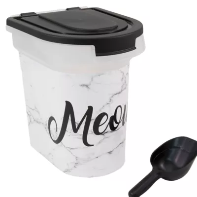 Product Paw Prints Marble Meow Pet Food Storage Container, 15-lb