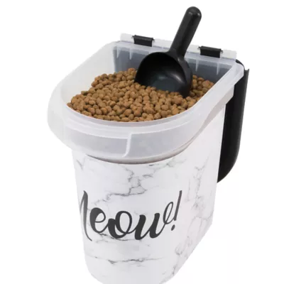 Product Paw Prints Marble Meow Pet Food Storage Container, 15-lb