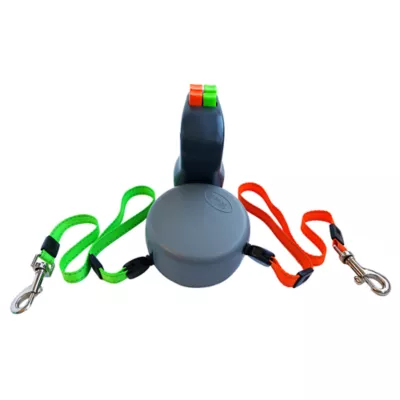 Product Wigzi Dual Doggie Retractable Dog Leash: 10-ft long