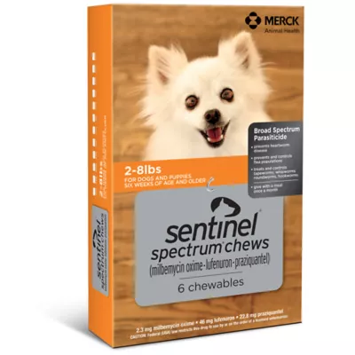 Product Sentinel Spectrum Chews for Dogs 2-8 lbs Orange - 6 Month or 12 Month Supply
