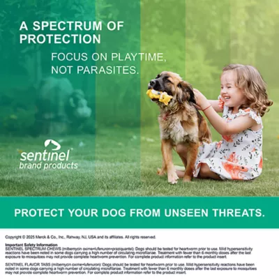 Product Sentinel Spectrum Chews for Dogs 8-25 lbs Green - 6 Month or 12 Month Supply