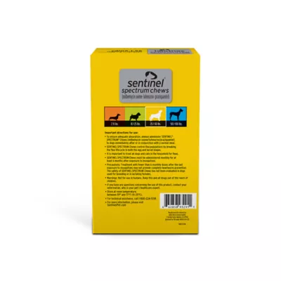 Product Sentinel Spectrum Chews for Dogs 25.1-50 lbs Yellow - 6 Month or 12 Month Supply