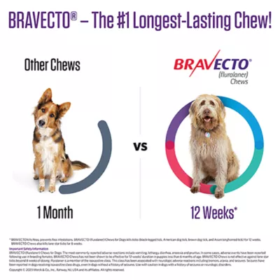 Product Bravecto Chews 22-44 lbs Green, 500 mg 1 chewable, 12 weeks acting