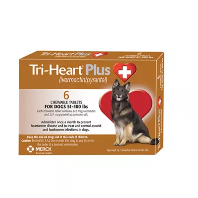 Product Tri-Heart Plus Chewable Tablets for Dogs 51-100 lbs Brown