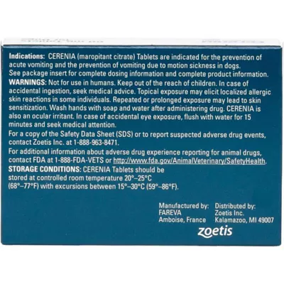 Product Cerenia Tablets 4 Tablets - 16mg, 24mg, 60mg, 160mg