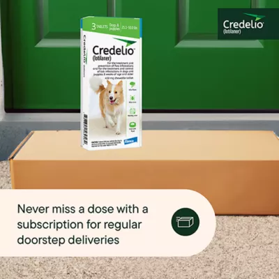 Product Credelio Flea & Tick Chewable Tablets for Dogs & Puppies 25.1-50 lbs (450 mg) Green
