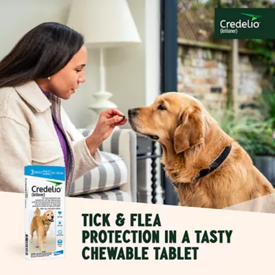 Product Credelio Flea & Tick Chewable Tablets for Dogs & Puppies 50.1-100 lbs (900 mg) Blue