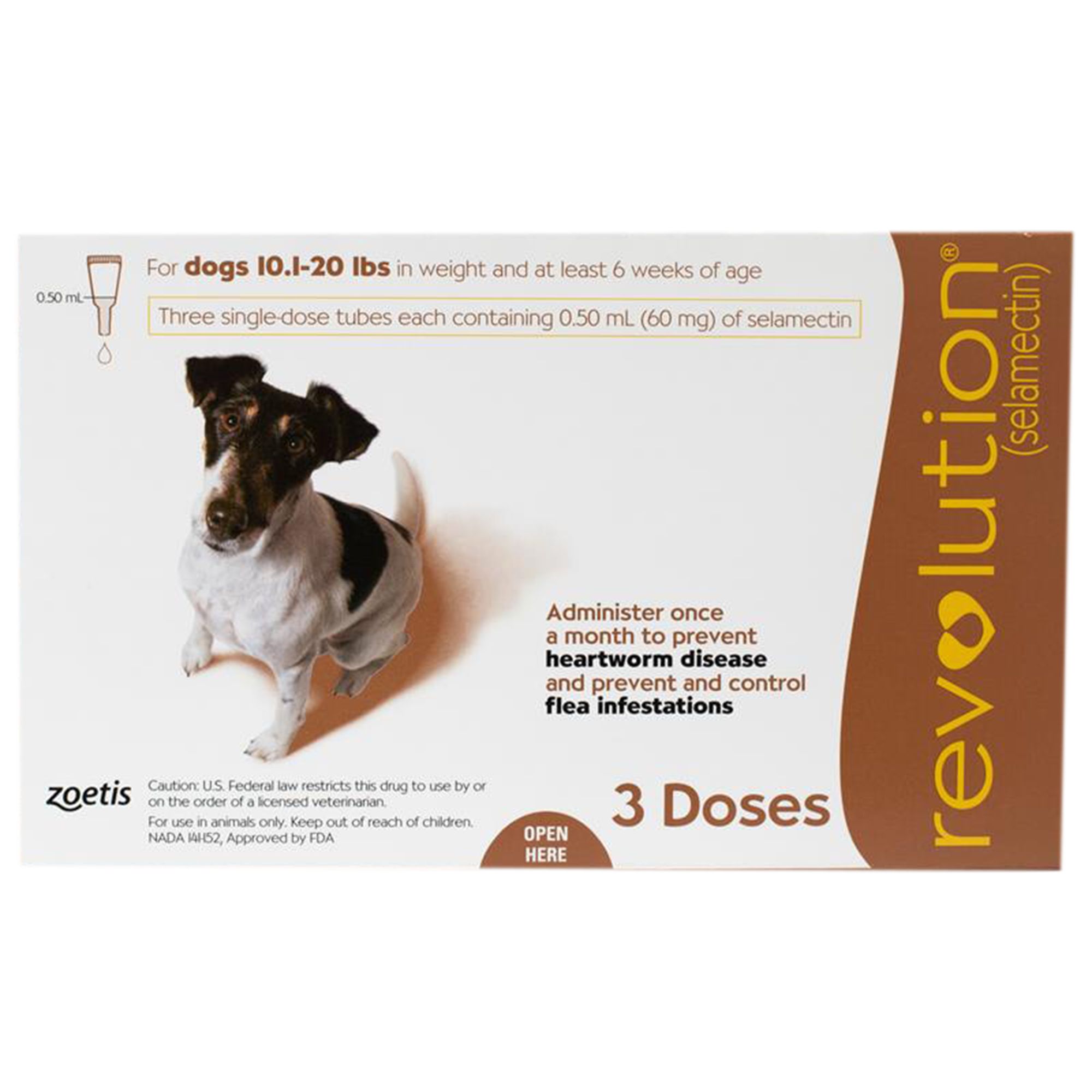 Revolution Topical for Dogs Brown Month or Month Supply