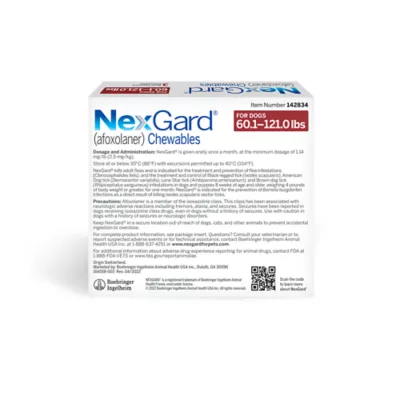 Product NexGard Chewable Tablets for Dogs 60.1-121 lbs