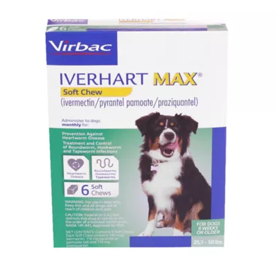 Product Iverhart Max Soft Chews 25.1-50 lbs Green - 6 or 12 Month Supply