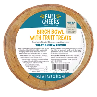 Product Full Cheeks™ Small Pet Birch Bowl with Fruit Treats
