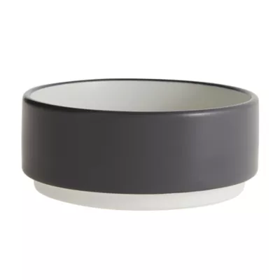 Product Full Cheeks™ Small Pet Grey Dot Ceramic Bowl
