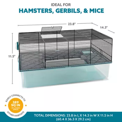 Product Full Cheeks™ Hamster Habitat - Includes Cage, Wheel, Hideaway, Bottle, Bowl, Ramp, & Shelf