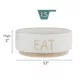 Product Top Paw® "Eat" White Embossed Ceramic Dog Bowl