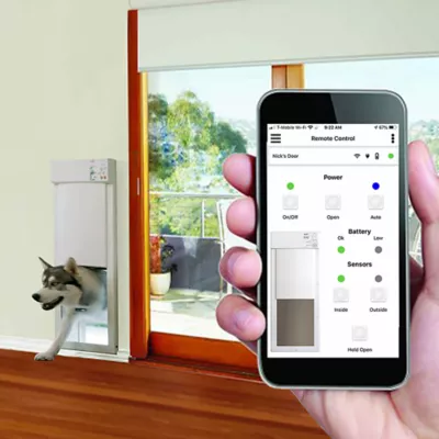 Product High Tech Pet® WiFi Enabled Smartphone Controlled Automatic Dog & Cat Door & Wall Installation Kit