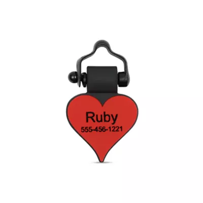 Product SiliDog The Silent Dog Tag Personalized Silicone Heart Dog & Cat ID Tag