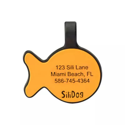 Product SiliDog The Silent Dog Tag Personalized Silicone Goldfish Cat ID Tag