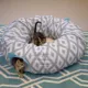 Product Kitty City Cool Gray & White Tunnel Cat Bed