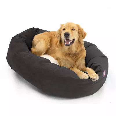 Product Majestic Pet Personalized Velvet Sherpa Bagel Cat & Dog Bed