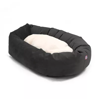 Product Majestic Pet Personalized Velvet Sherpa Bagel Cat & Dog Bed