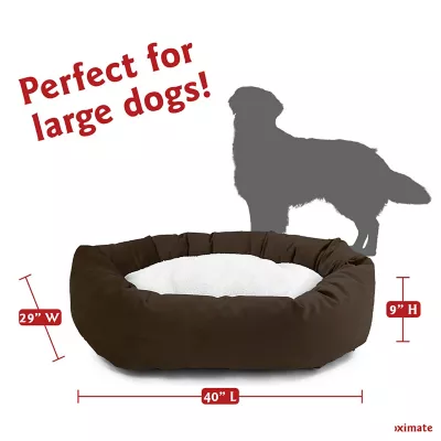 Product Majestic Pet Personalized Velvet Sherpa Bagel Cat & Dog Bed