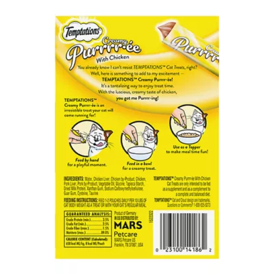 Product Temptations™ Creamy Purée Lickable Adult Cat Treats - Chicken
